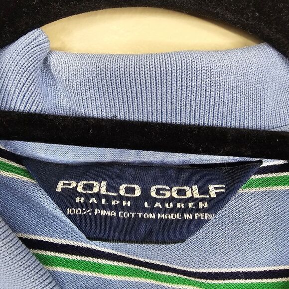 Polo golf pima cotton stripe polo size L - Picture 6 of 8